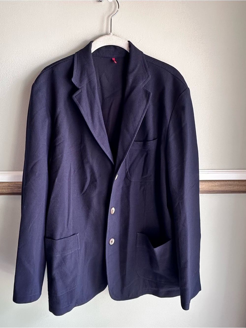 TailoRed Guabello K Easy Wool Knit Navy Blue Blazer Sport Coat​